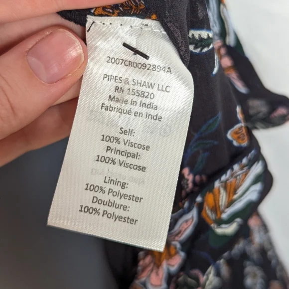 Veronica Beard Shaia Floral Ruched Asymmetrical Midi Dress Black Size 0 - Picture 7 of 11